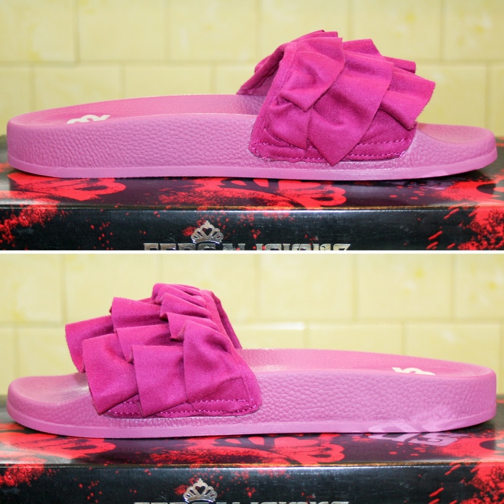 ⚡PRICE DROP⚡ Magenta Flutter Slide Sandal NIB - Picture 3 of 8